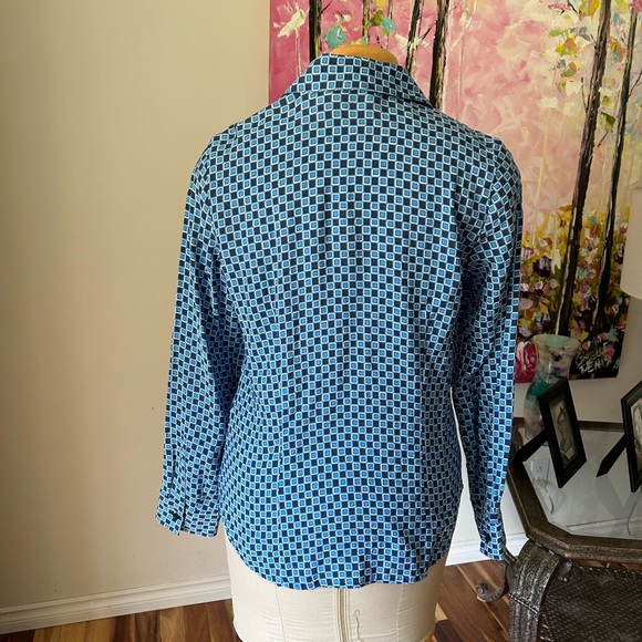 Ladies Van Husen Blouse. Blue/Navy/White. Fitted. BNWT. Sz M - Picture 2 of 6